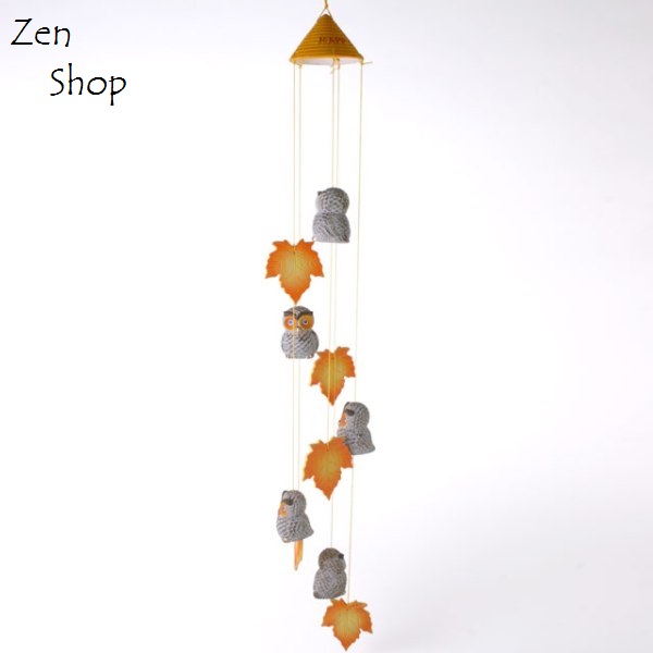 Μελωδός με Κεραμικές Κουκουβάγιες & Φύλλα