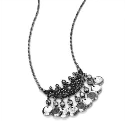 Κολιέ Vintage Antique Ασημί με Δίσκους