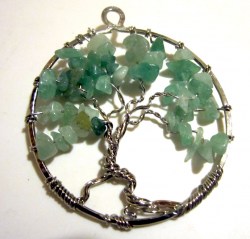 Μενταγιόν με ημιπολίτιμους λίθους αβεντουρίνη